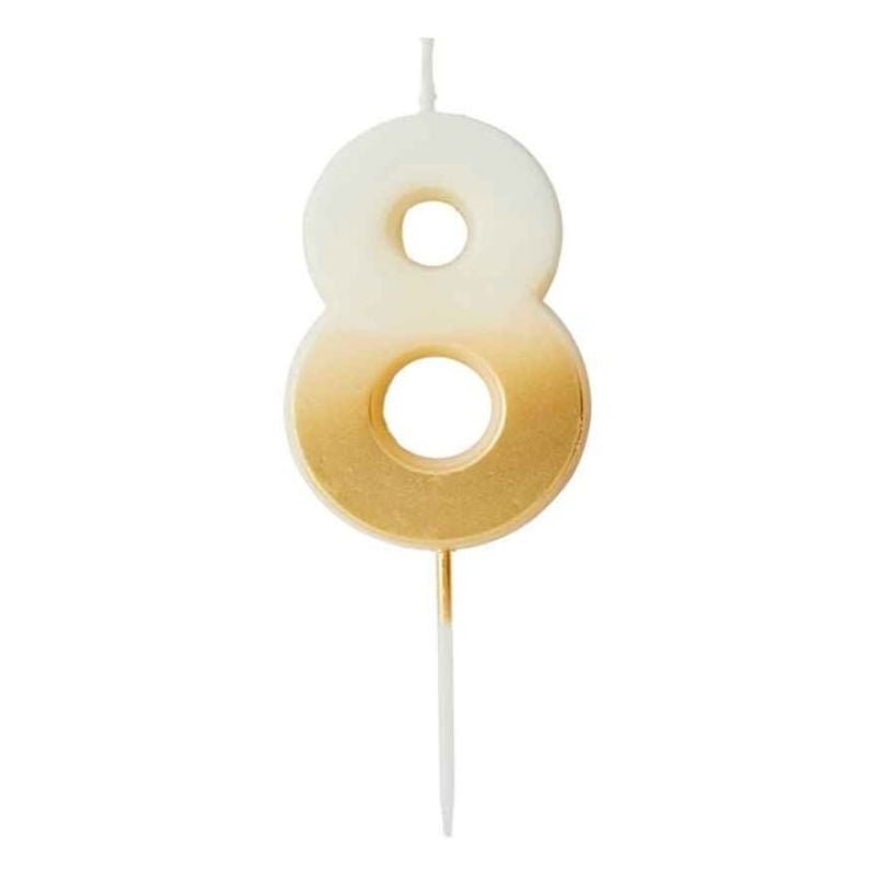 Vela Número Gold Ombre – 0 al 9 - NAROSA SWEET PARTY