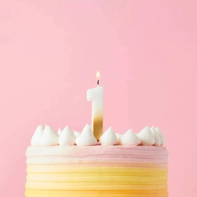 Vela Número Gold Ombre – 0 al 9 - NAROSA SWEET PARTY