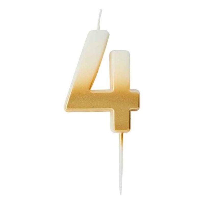 Vela Número Gold Ombre – 0 al 9 - NAROSA SWEET PARTY