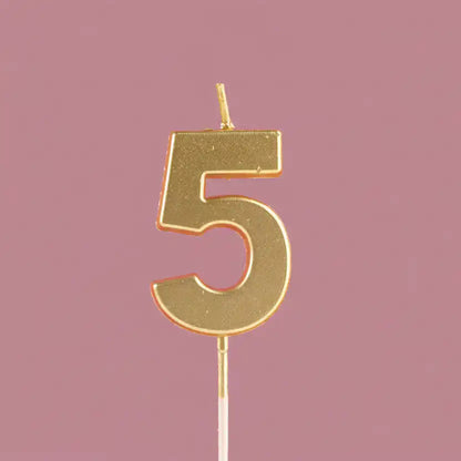 Vela Número Dorada 4 cm | Para Cumpleaños y Fiestas - Narosa Sweet Party Barcelona