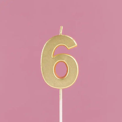 Vela Número Dorada 4 cm | Para Cumpleaños y Fiestas - Narosa Sweet Party Barcelona