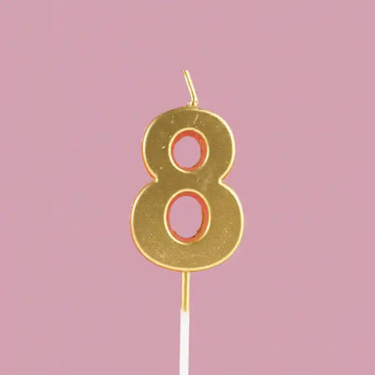 Vela Número Dorada 4 cm | Para Cumpleaños y Fiestas - Narosa Sweet Party Barcelona