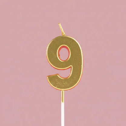 Vela Número Dorada 4 cm | Para Cumpleaños y Fiestas - Narosa Sweet Party Barcelona