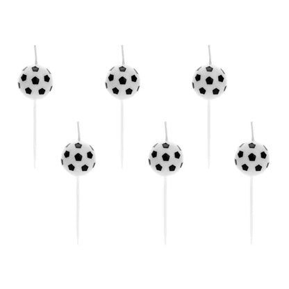 Velas de Cumpleaños Balones de Fútbol 2,5 cm (6 uds) - NAROSA SWEET PARTY