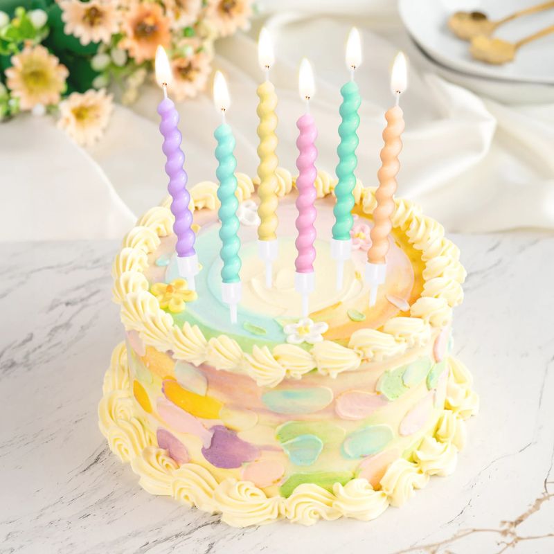 Velas de cumpleaños con bengalas de colores, 7,5 cm, 6 uds. - NAROSA SWEET PARTY