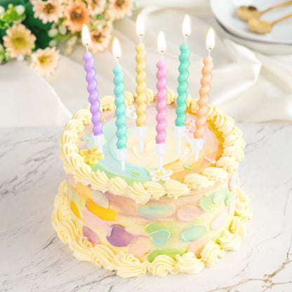 Velas de cumpleaños con bengalas de colores, 7,5 cm, 6 uds. - NAROSA SWEET PARTY