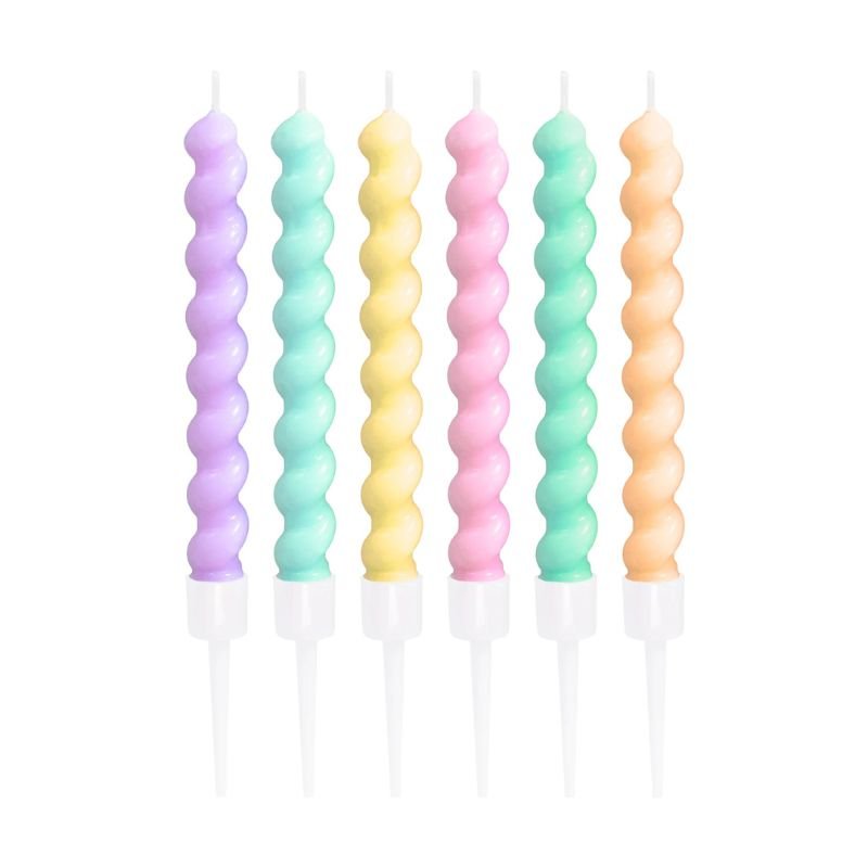 Velas de cumpleaños con bengalas de colores, 7,5 cm, 6 uds. - NAROSA SWEET PARTY