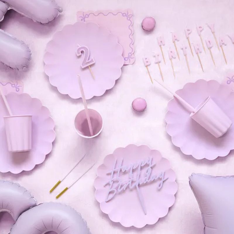 Velas de cumpleaños lisas violetas 14 cm (pack 12 uds) - NAROSA SWEET PARTY