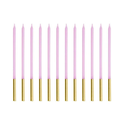 Velas de cumpleaños lisas violetas 14 cm (pack 12 uds) - NAROSA SWEET PARTY
