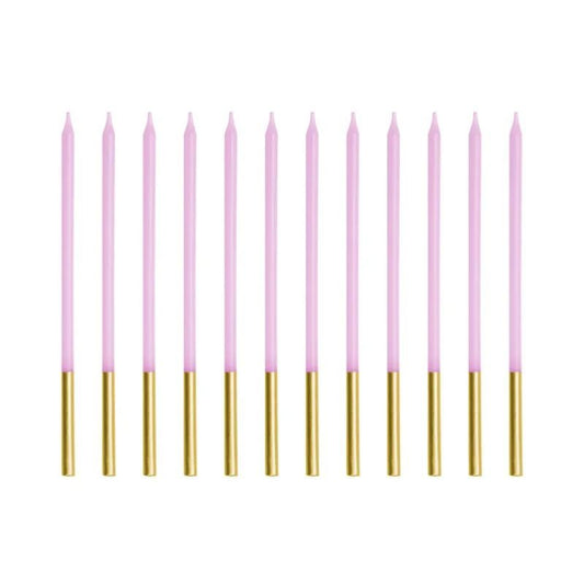 Velas de cumpleaños lisas violetas 14 cm (pack 12 uds) - NAROSA SWEET PARTY