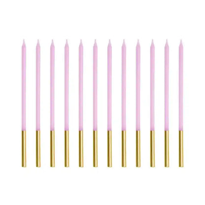 Velas de cumpleaños lisas violetas 14 cm (pack 12 uds) - NAROSA SWEET PARTY