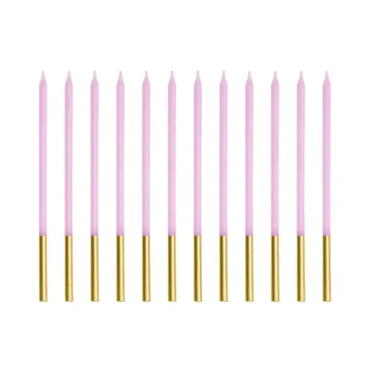 Velas de cumpleaños lisas violetas 14 cm (pack 12 uds) - Narosa Sweet Party Barcelona