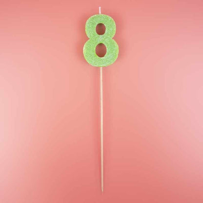 Velas de números brillantes biodegradables (0–9) palo largo - NAROSA SWEET PARTY