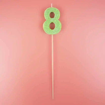 Velas de números brillantes biodegradables (0–9) palo largo - NAROSA SWEET PARTY