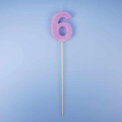 Velas de números brillantes biodegradables (0–9) palo largo - NAROSA SWEET PARTY