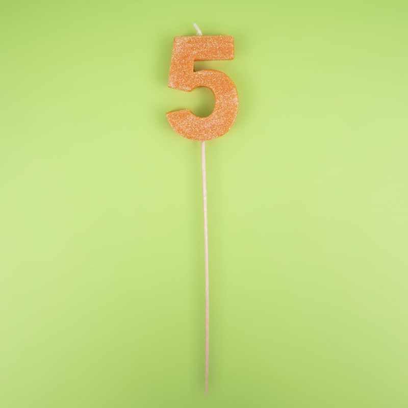 Velas de números brillantes biodegradables (0–9) palo largo - NAROSA SWEET PARTY