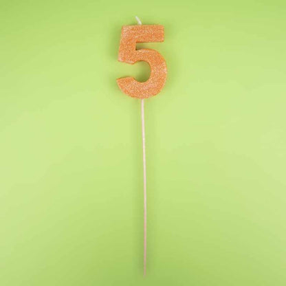 Velas de números brillantes biodegradables (0–9) palo largo - NAROSA SWEET PARTY