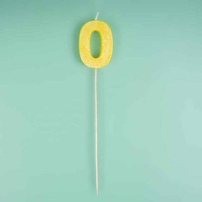 Velas de números brillantes biodegradables (0–9) palo largo - NAROSA SWEET PARTY