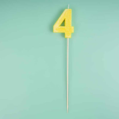 Velas de números brillantes biodegradables (0–9) palo largo - NAROSA SWEET PARTY