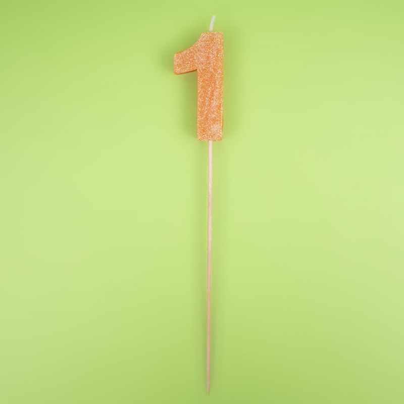 Velas de números brillantes biodegradables (0–9) palo largo - NAROSA SWEET PARTY