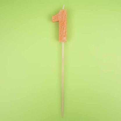 Velas de números brillantes biodegradables (0–9) palo largo - NAROSA SWEET PARTY
