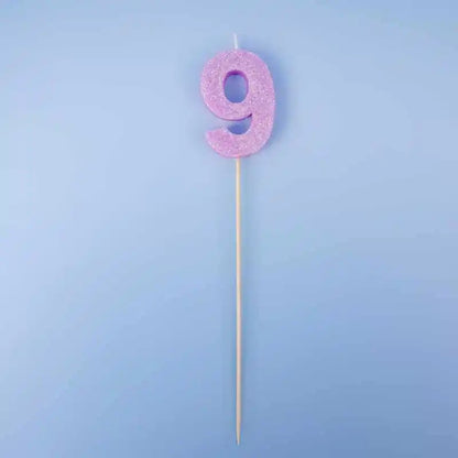 Velas de números brillantes biodegradables (0–9) palo largo - NAROSA SWEET PARTY