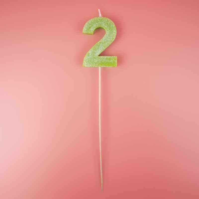 Velas de números brillantes biodegradables (0–9) palo largo - NAROSA SWEET PARTY