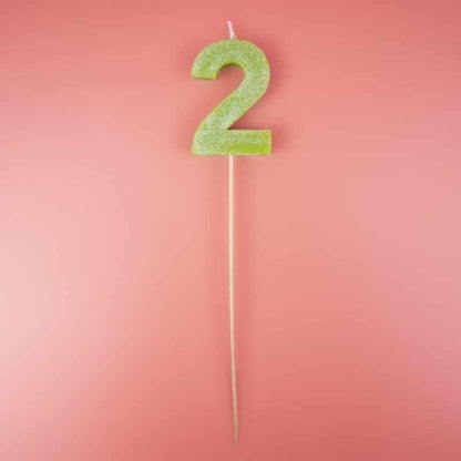 Velas de números brillantes biodegradables (0–9) palo largo - NAROSA SWEET PARTY