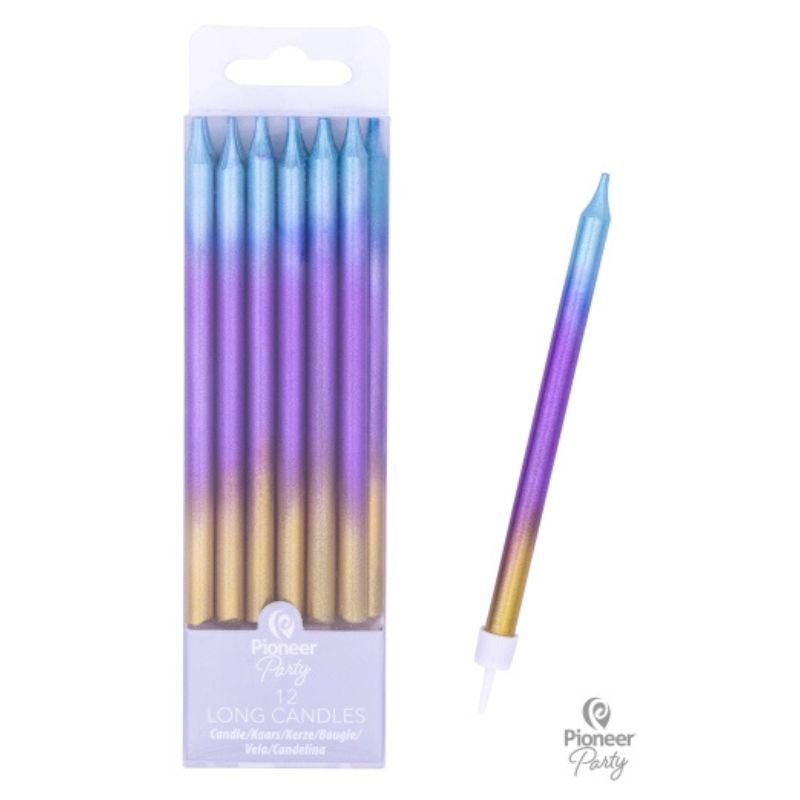 Velas Rainbow Ombre 11,5 cm – Pack 12 uds - NAROSA SWEET PARTY