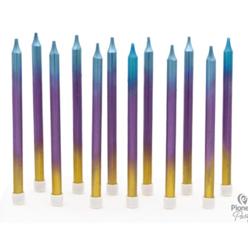 Velas Rainbow Ombre 11,5 cm – Pack 12 uds - NAROSA SWEET PARTY